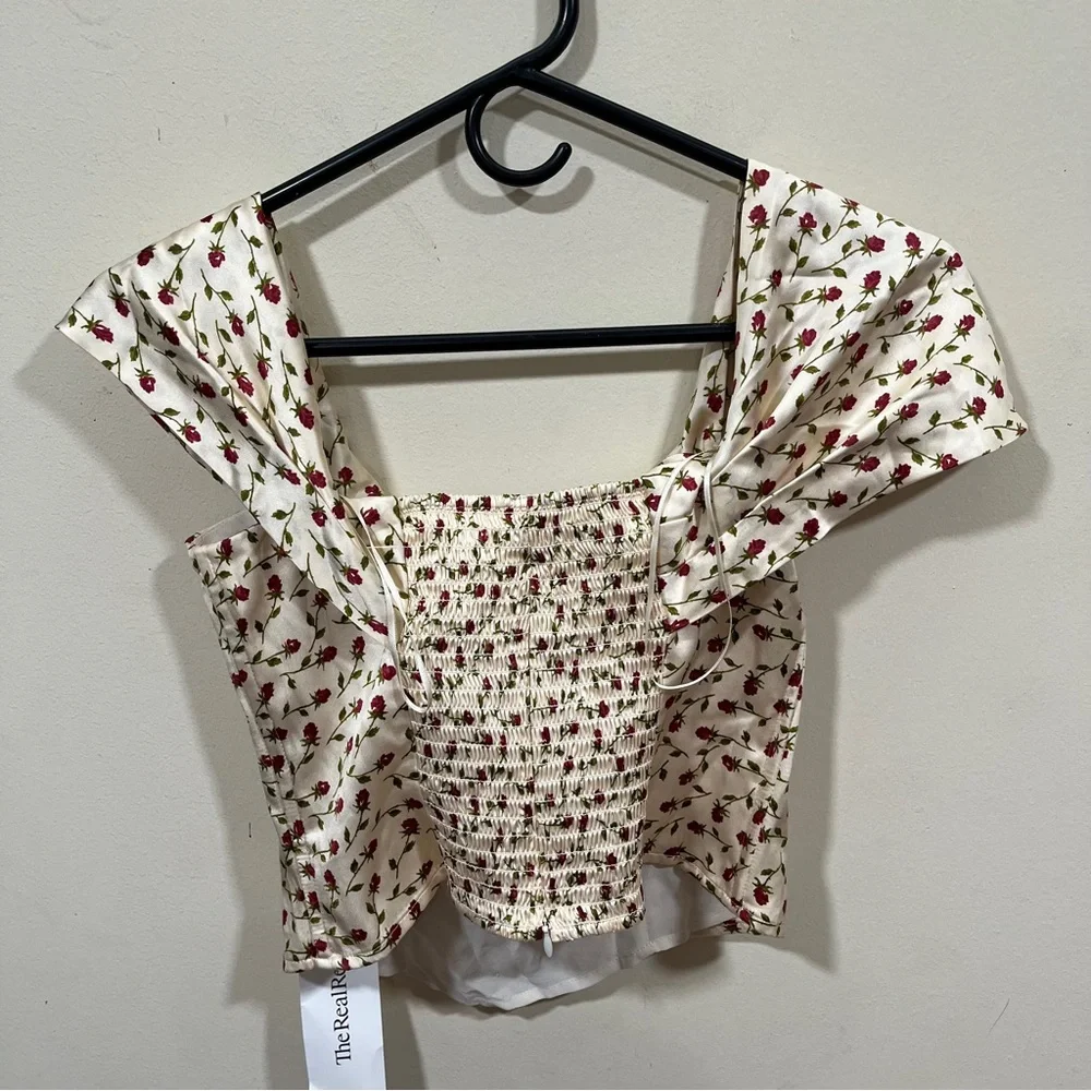 NWT  reformation lux 100% silk top in Madison size o floral - Picture 10 of 10